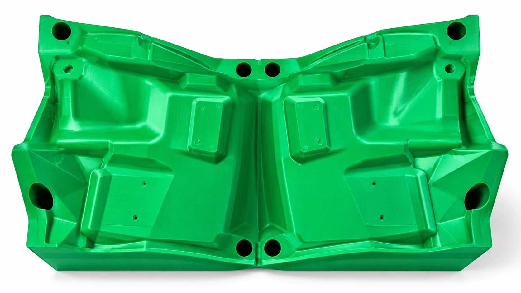Grüne technische 3D-Druckform mit komplexen Konturen